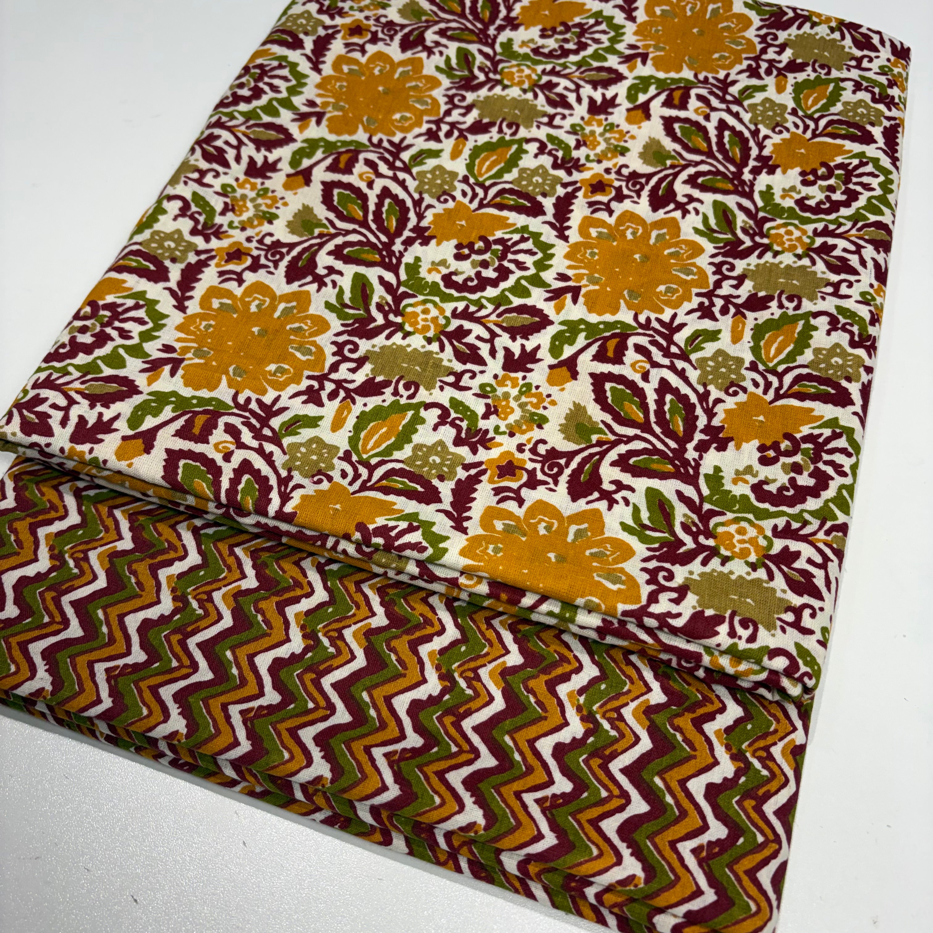 Maroon and Yellow Cotton Cord Set