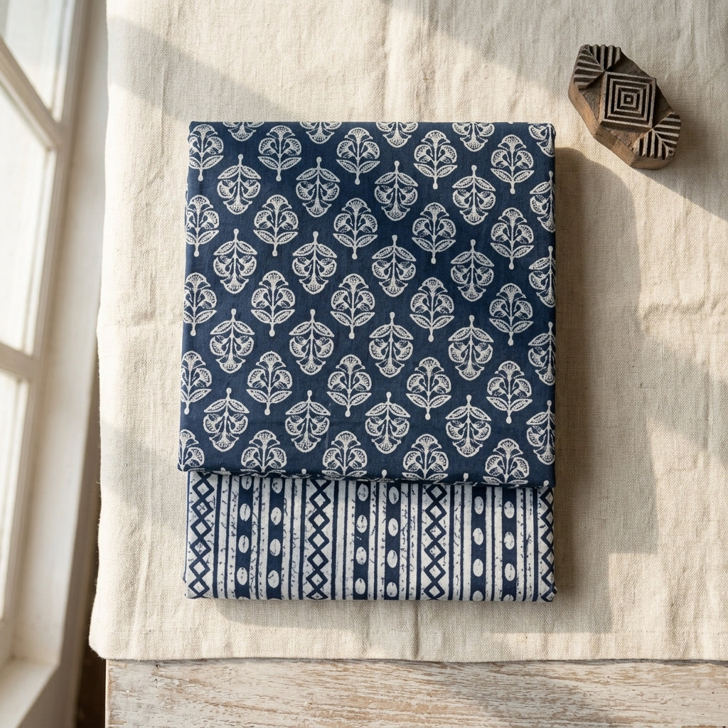 Indigo Blue Cord Set Material