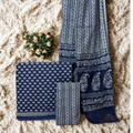 Indigo Blue Cotton Set with Dupatta