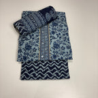 Blue Elegant Cotton Dupatta Set