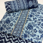 Blue Elegant Cotton Dupatta Set