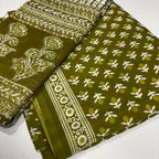 Green Cotton Block Print Set