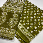 Green Cotton Block Print Set