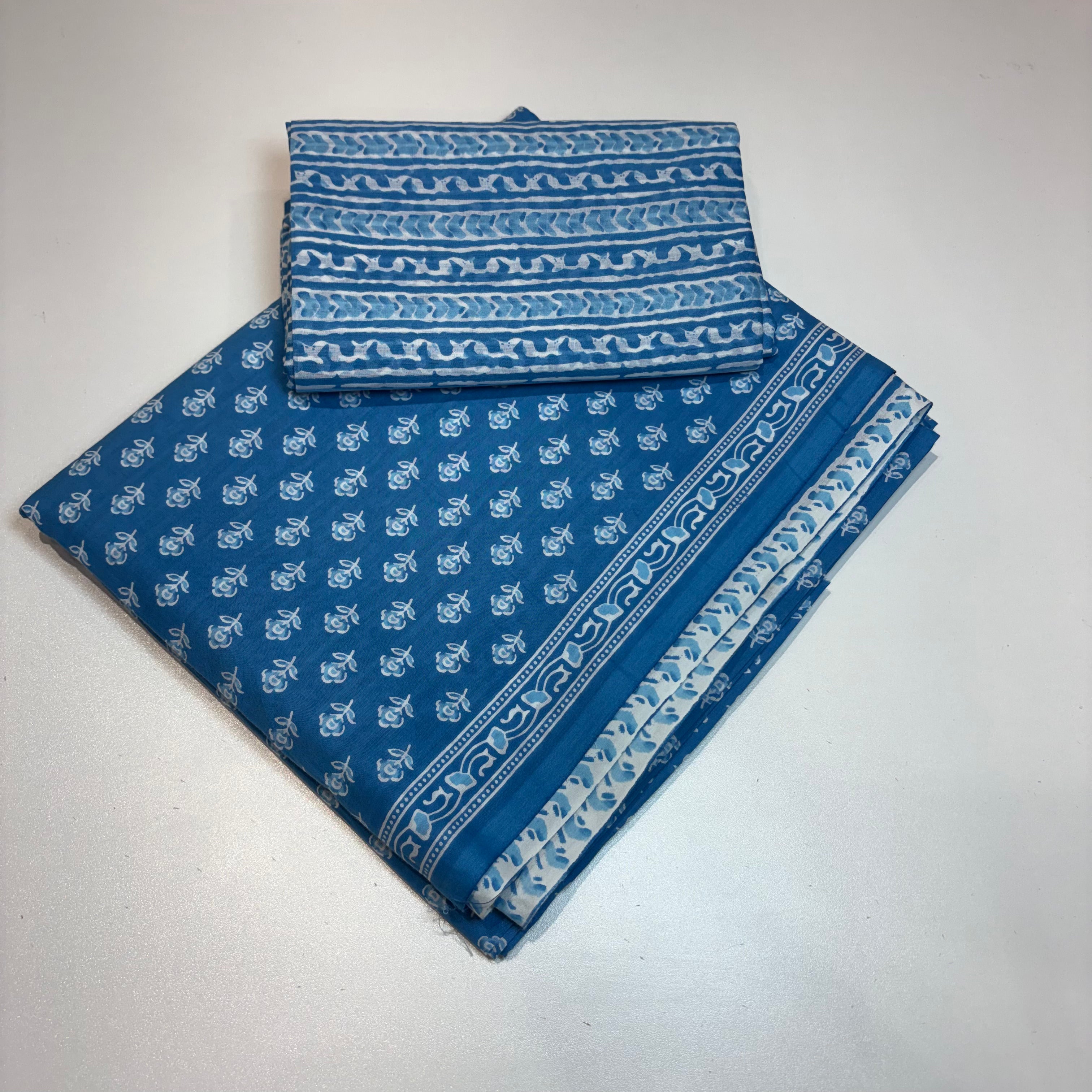Blue Cotton Block Print Set