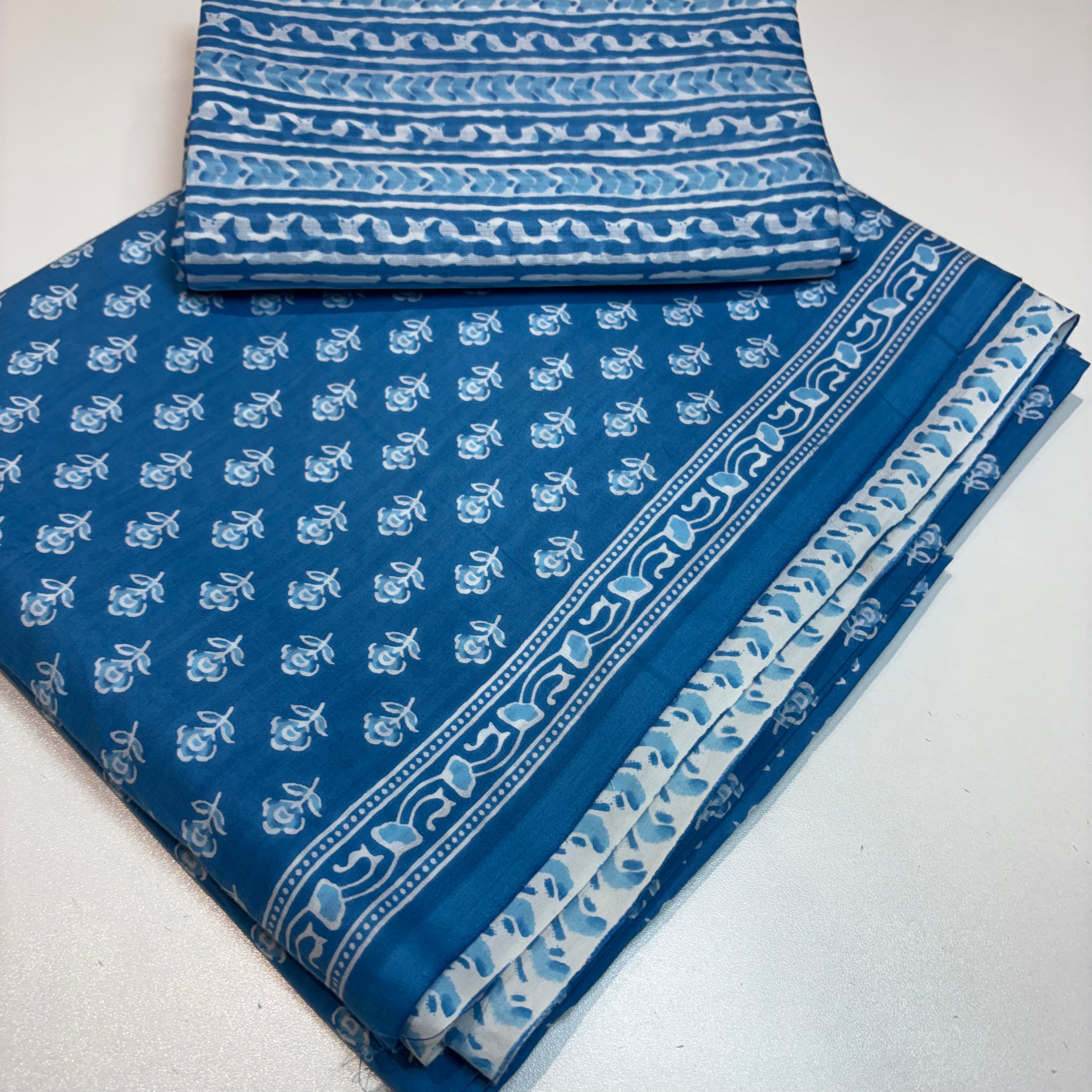 Blue Cotton Block Print Set