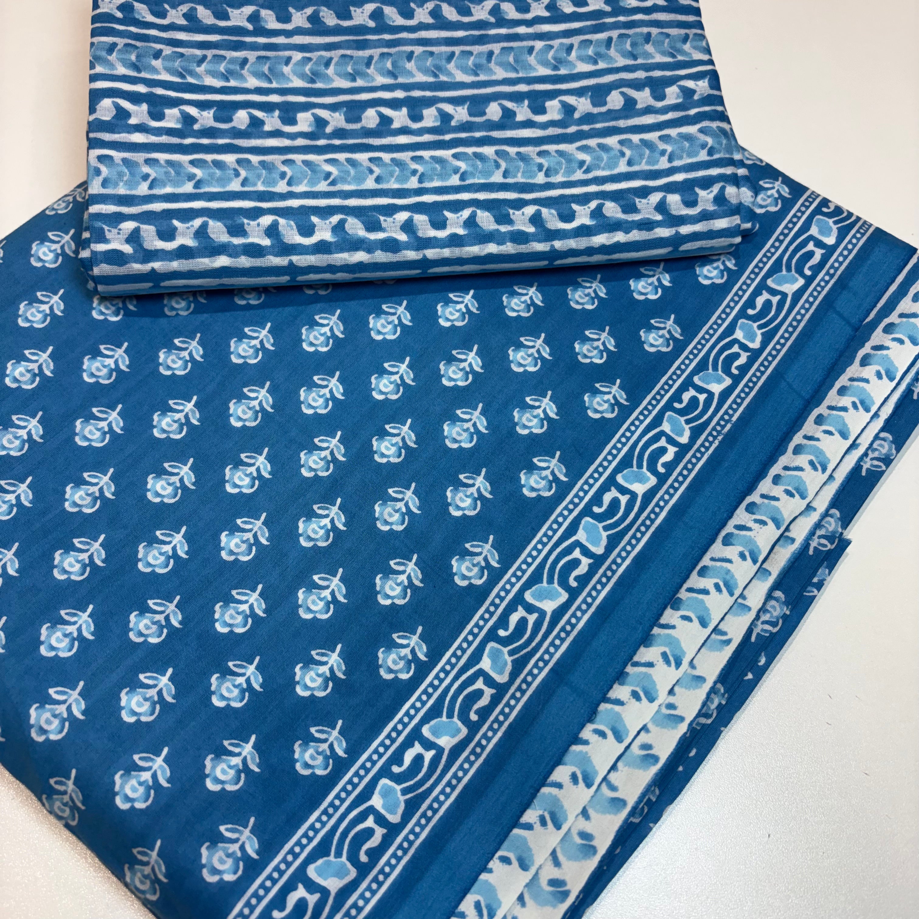 Blue Cotton Block Print Set