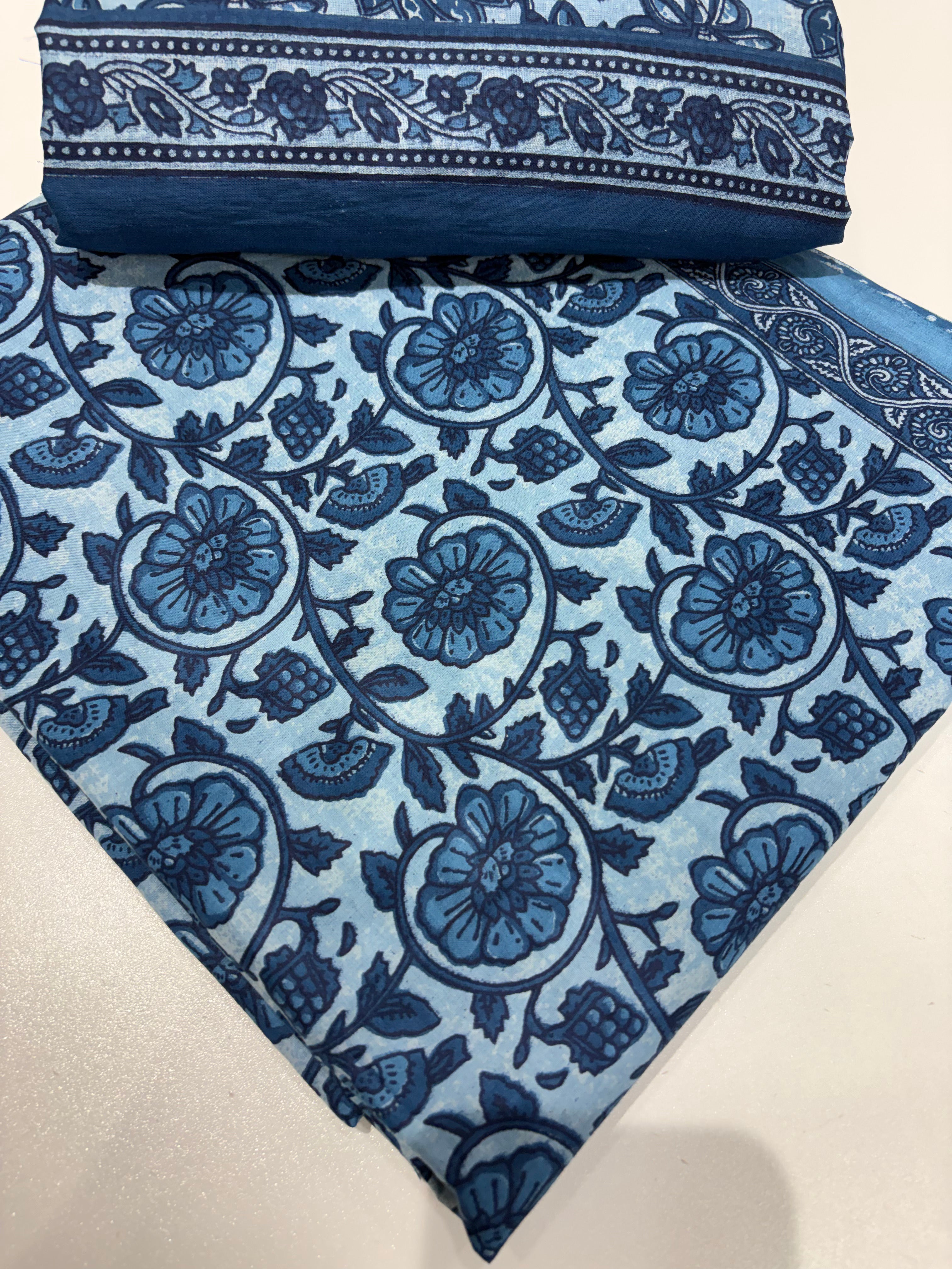 Blue Floral Cotton Set