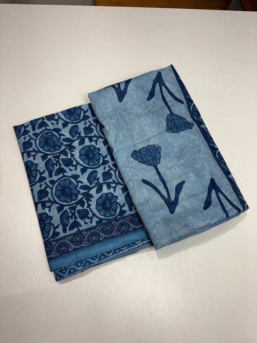 Blue Floral Cotton Set