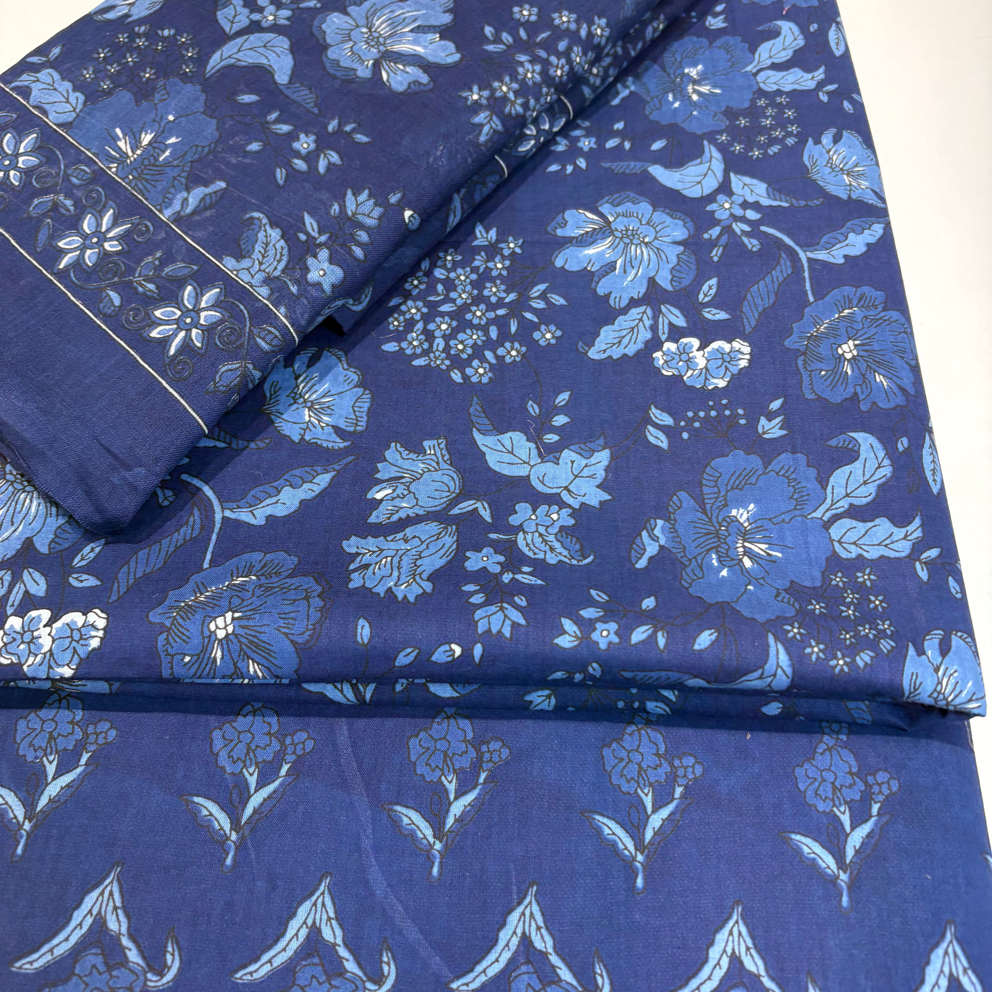 Indigo Blue Cotton Dupatta set