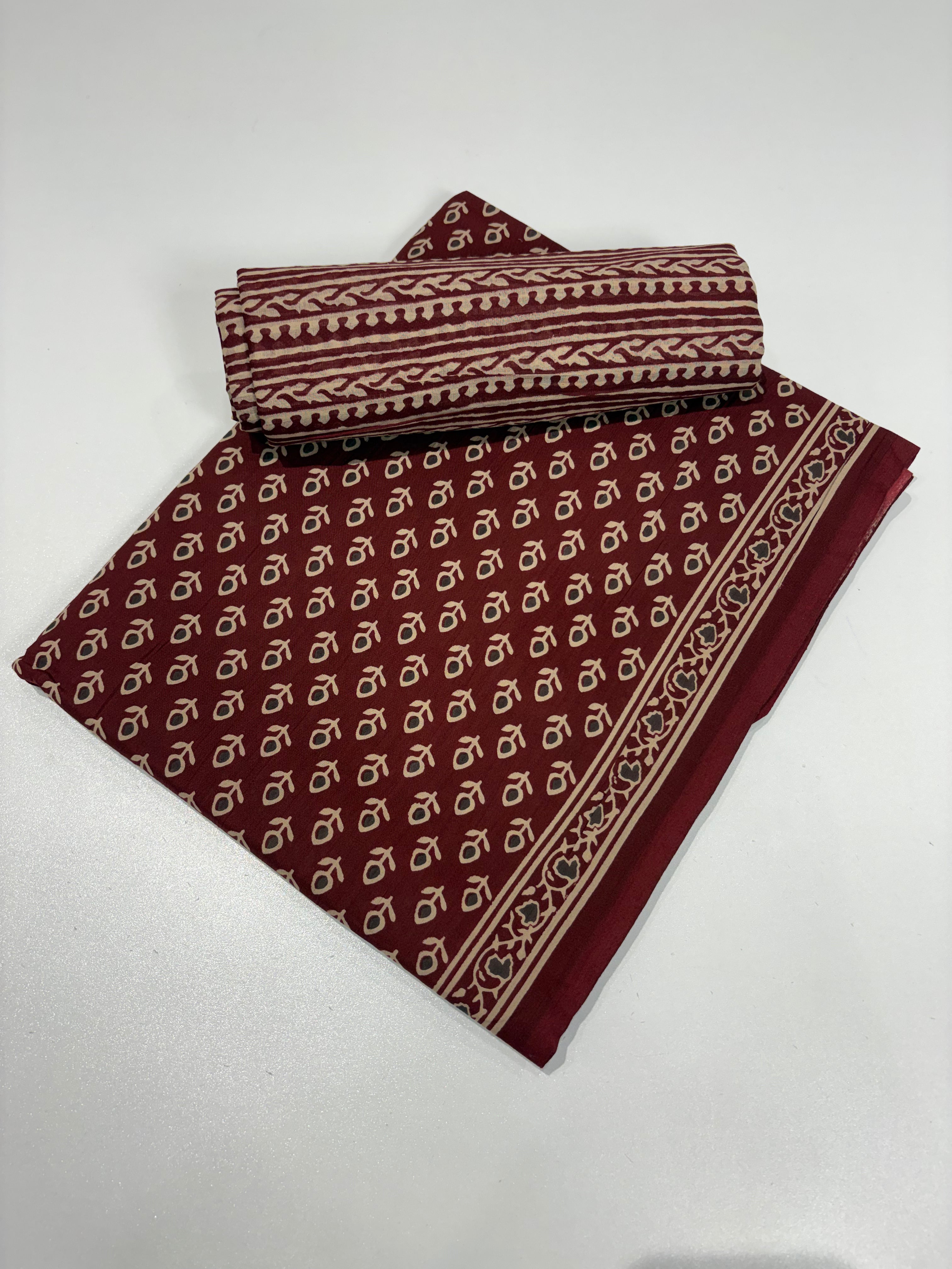Maroon Elegant Cotton Set