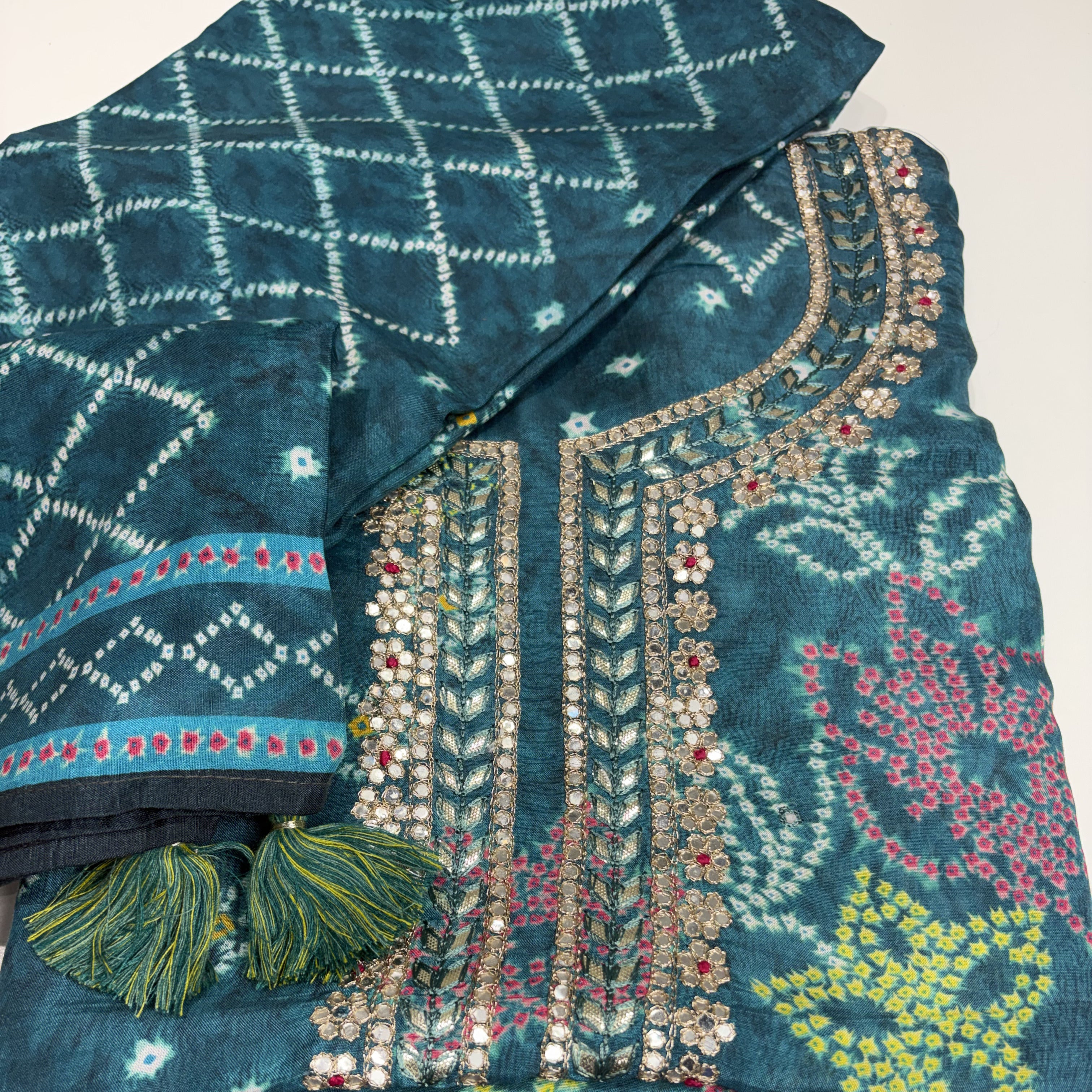 Deep Blue Muslin Party Wear