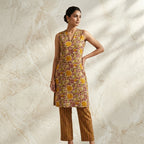 Maroon and Yellow Cotton Cord Set Material