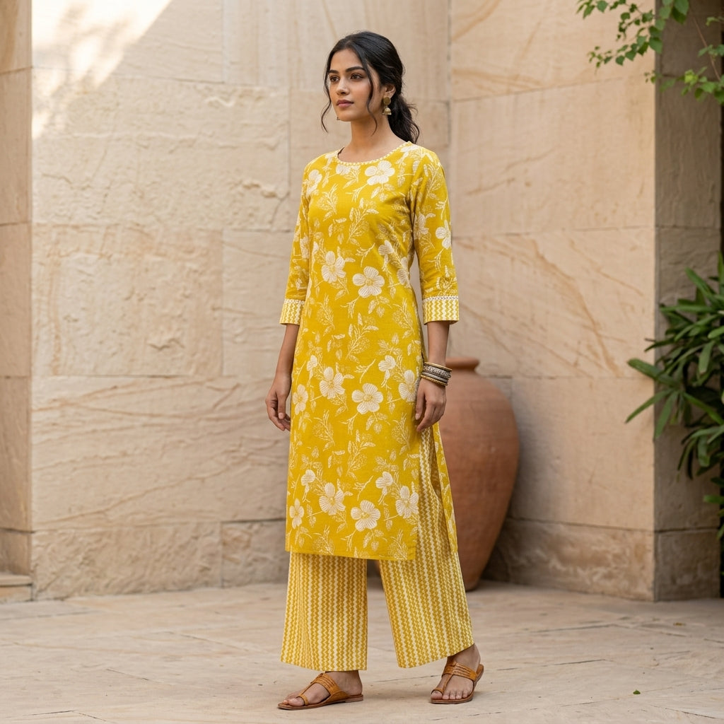 Lemon Yellow Cotton Cord Set