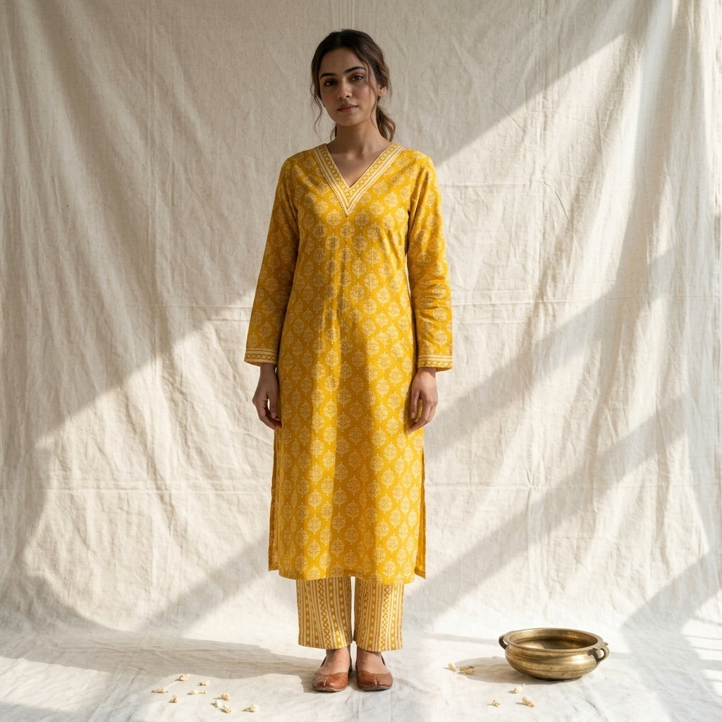 Mustard Yellow Cotton Cord Set