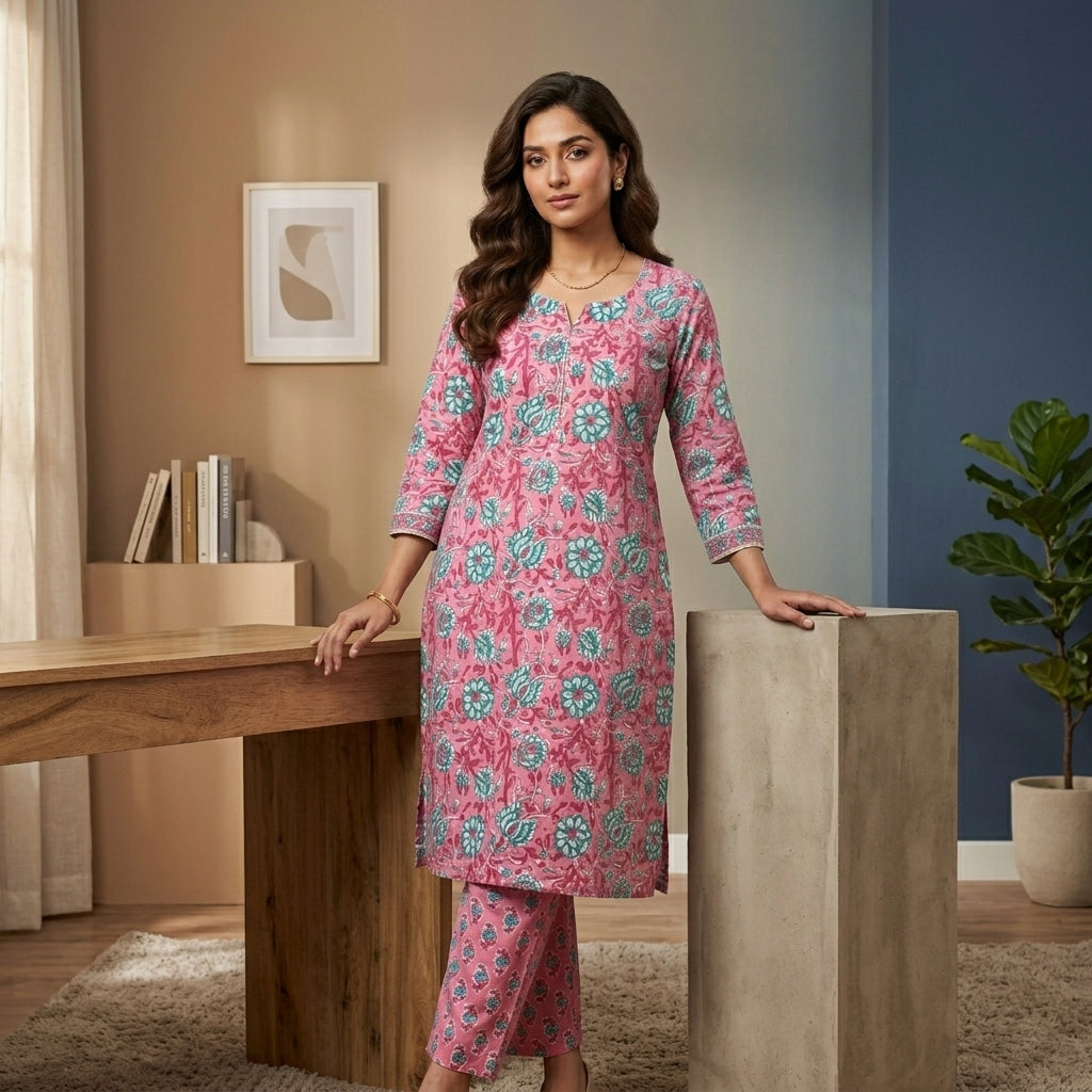 Pink Cotton Cord Set