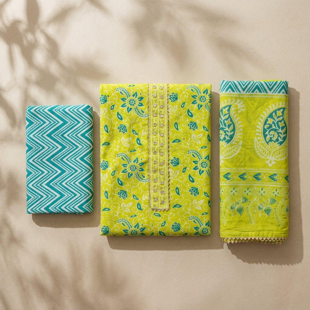 Lyril Green Cotton Material Set