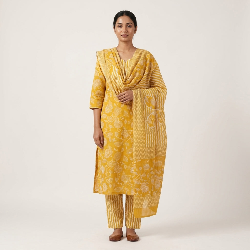 Mustard Elegance Cotton Set