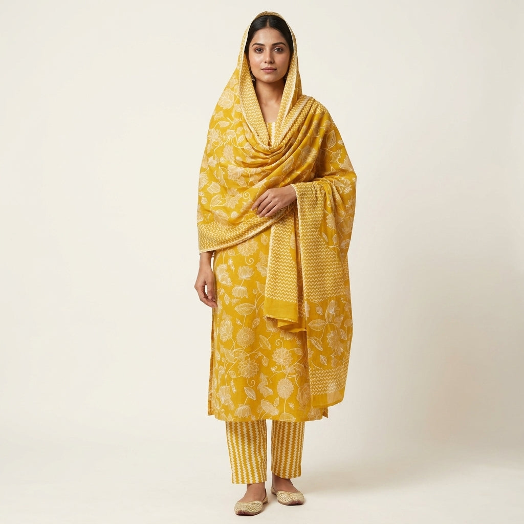 Mustard Elegance Cotton Set