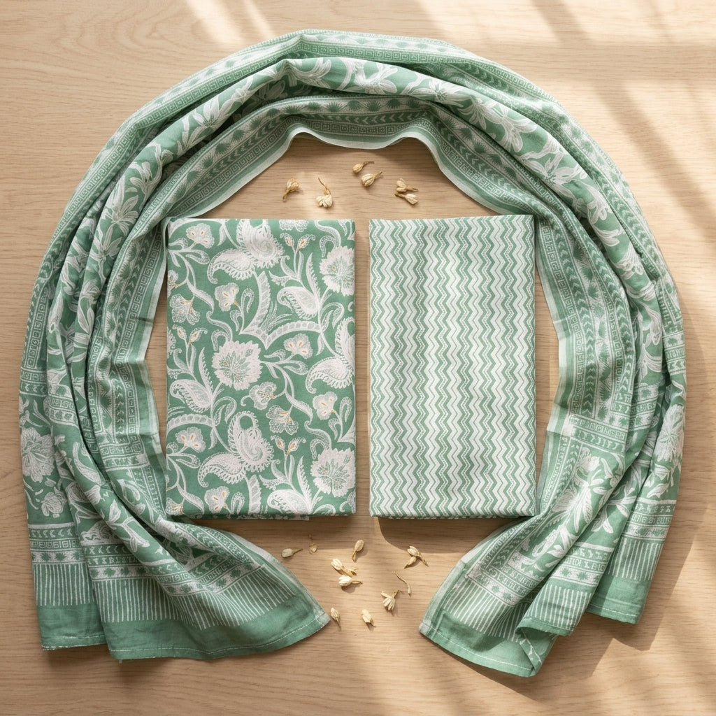 Pastel Green Cotton Set