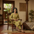Mustard Yellow Stiched Cord Set