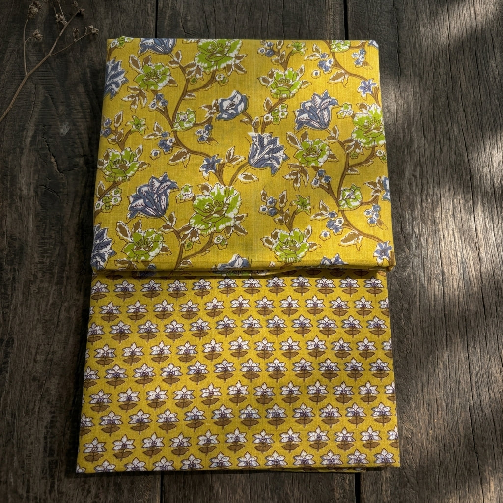 Yellow Floral Cord Set