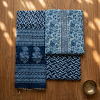 Indigo Blue Floral Cotton Set