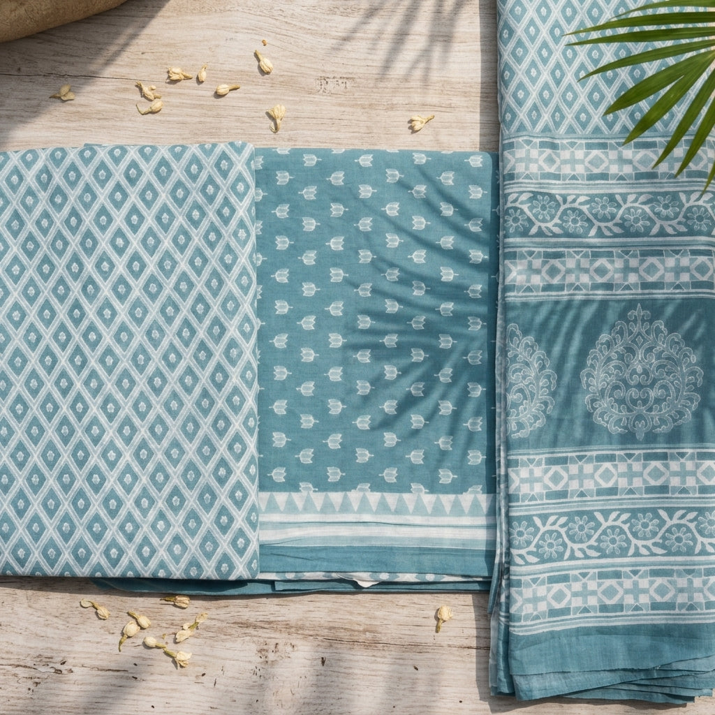 Ice Blue Cotton Set