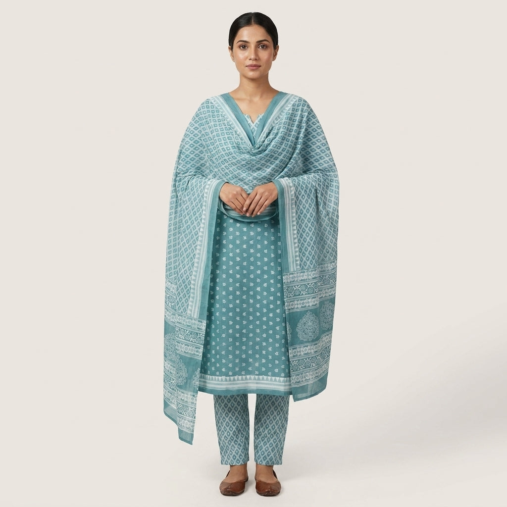 Ice Blue Cotton Set