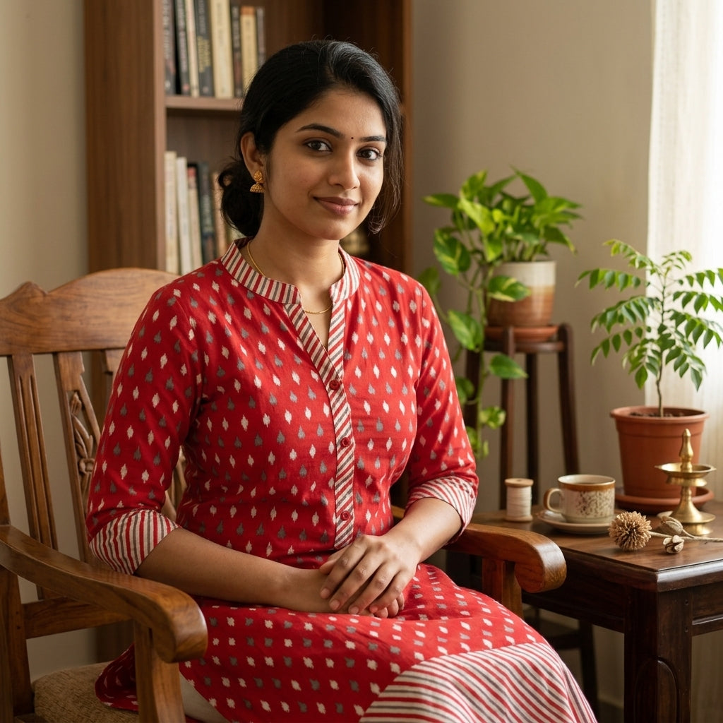 Red Cotton Cord Set Material