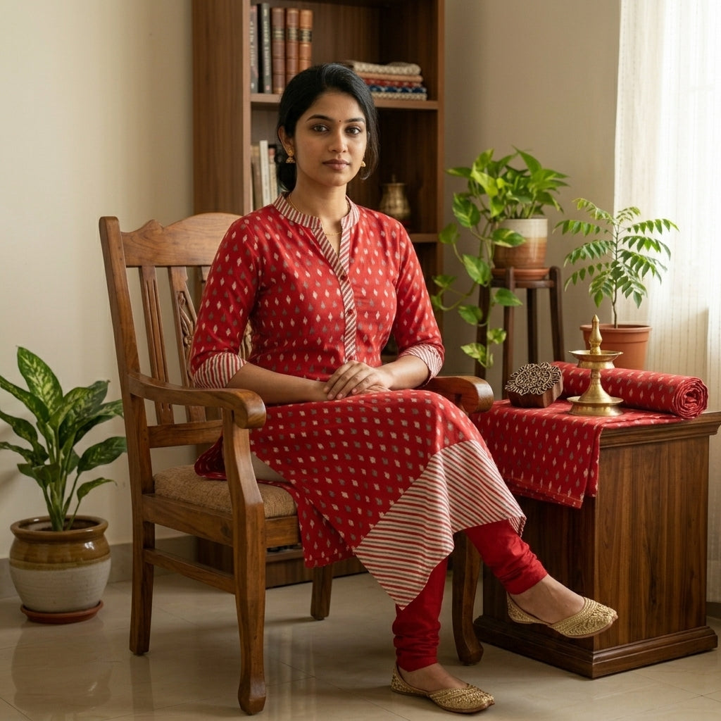 Red Cotton Cord Set Material