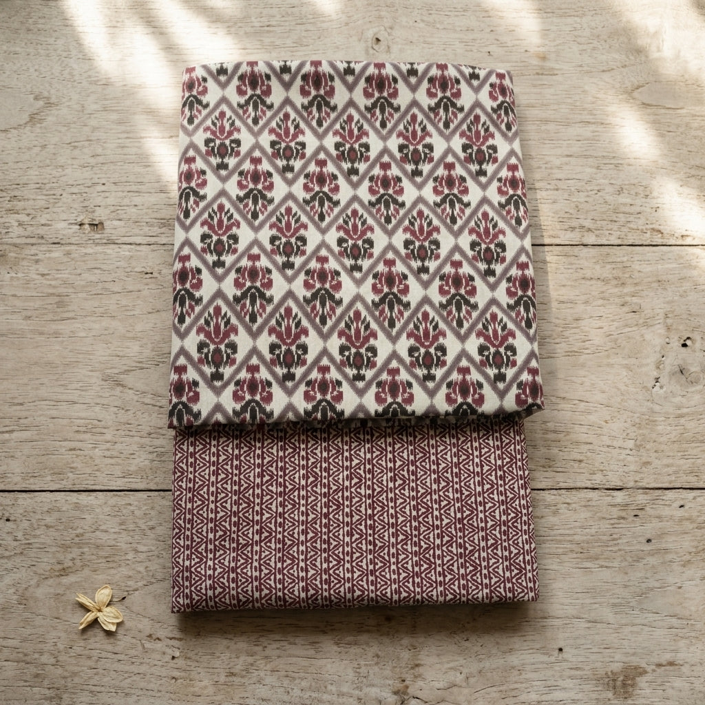 Maroon and Ash Cotton Cord Set