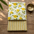 Yellow and Cream Floral Cotton Cord Set