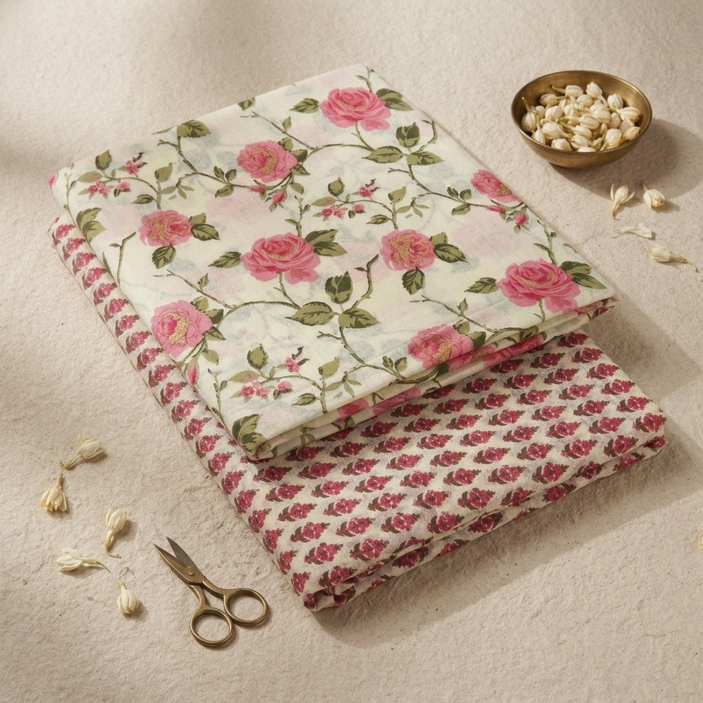 Rose Cotton Cord Set Material