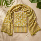 Lime Green Cotton Dupatta Set