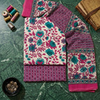 Pink And Purple With Dupatta Cotton Set