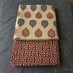 Beige And Maroon Cotton Cord Set
