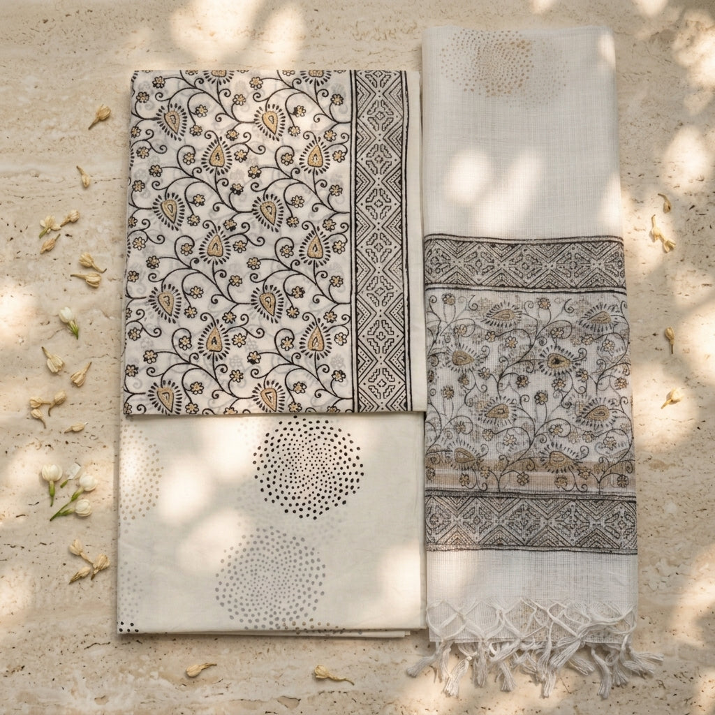 Kota Doria Dupatta Cotton Set
