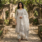 Kota Doria Dupatta Cotton Set