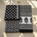 Black and White Premium Cotton Dupatta Set