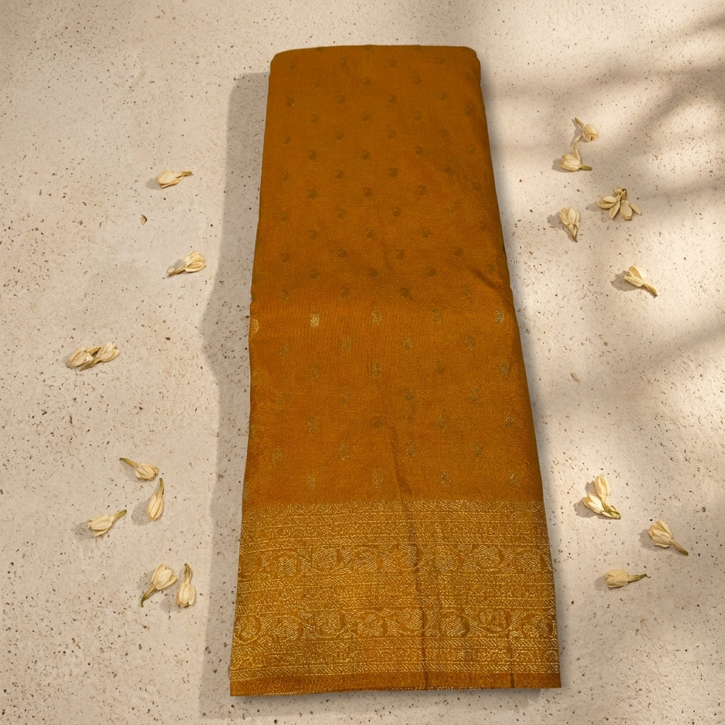 Semi Silk Saree Mustard Yellow