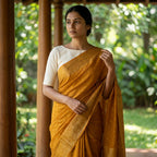 Semi Silk Saree Mustard Yellow