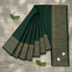 Dark Green Semi Silk Saree