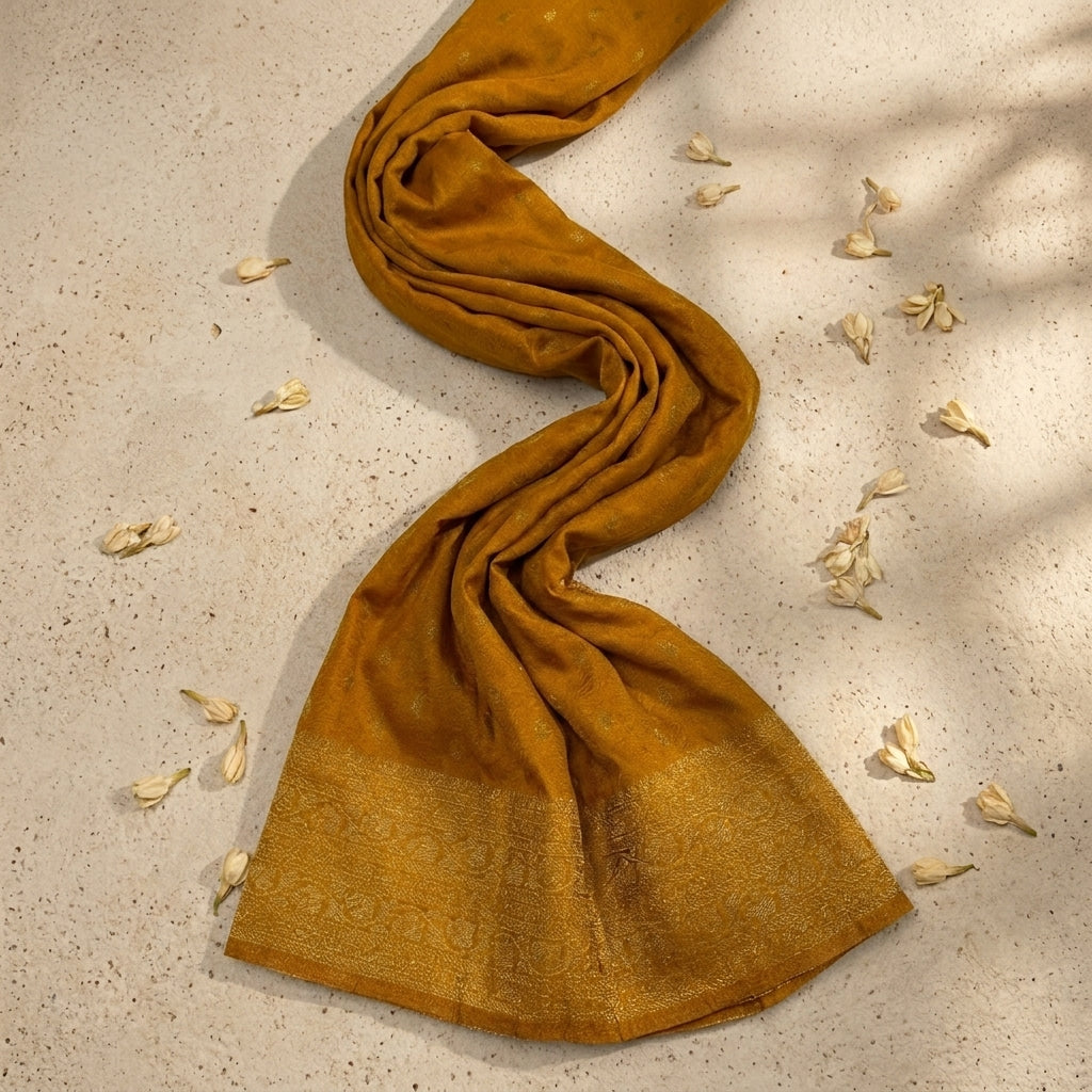 Semi Silk Saree Mustard Yellow