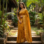 Semi Silk Saree Mustard Yellow