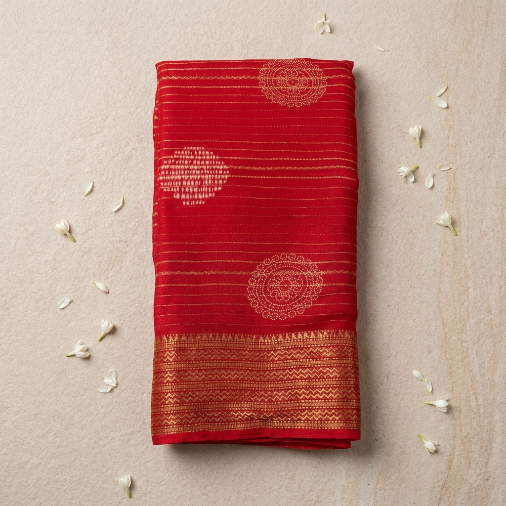 Red Organic Silk Saree