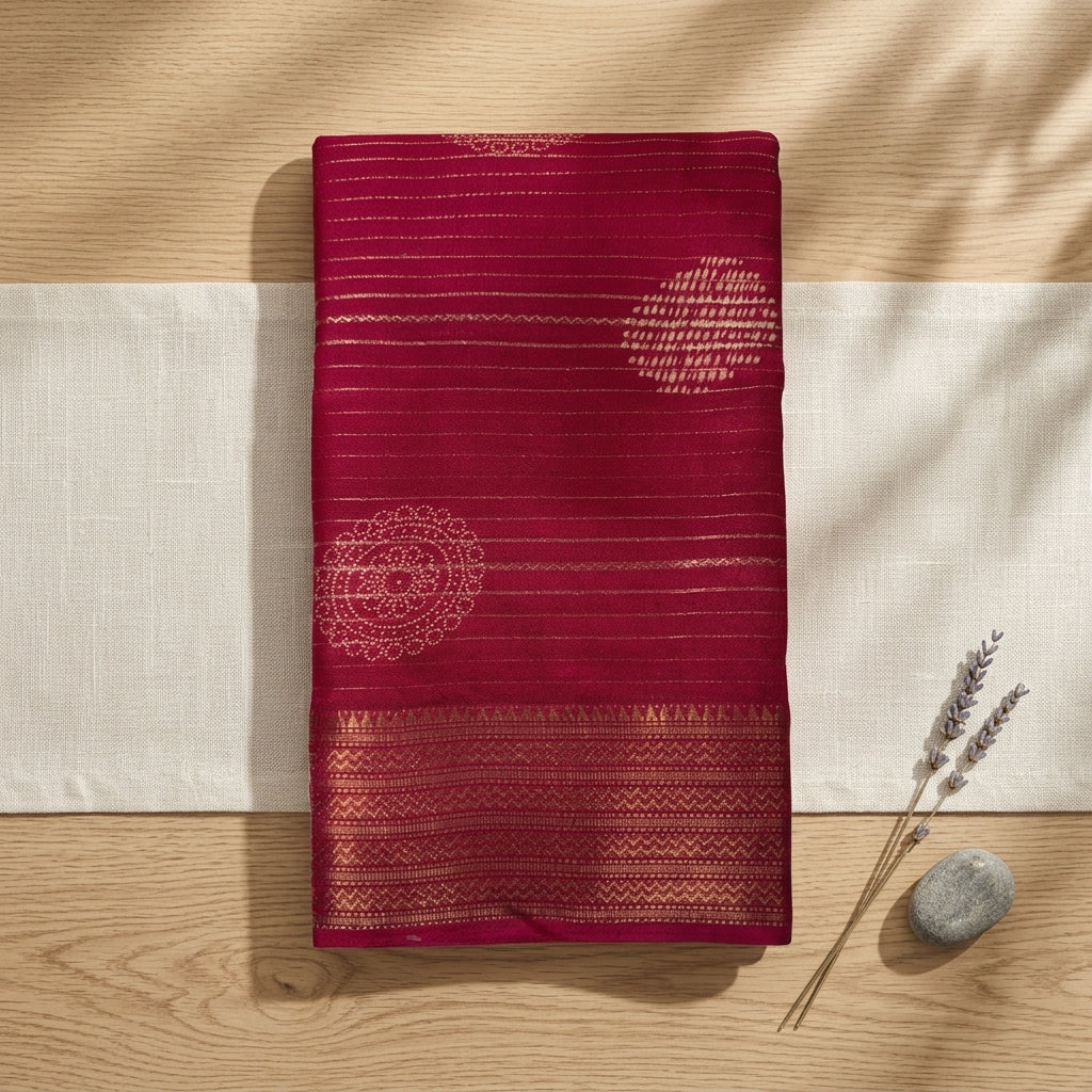 Magenta Organic Silk Saree
