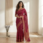 Magenta Organic Silk Saree