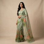 Soft Organza Saree Pastel Green