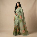 Soft Organza Saree Pastel Green