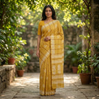 Elegant Yellow Cotton Silk Saree